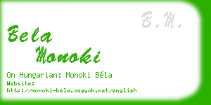 bela monoki business card